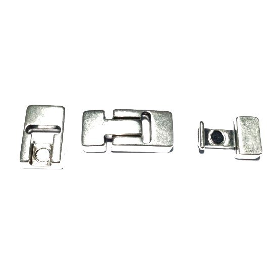 Fermoir aimant� en zamac pour cuir 10mm plat