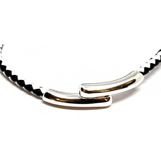 Fermoir aimant toi et moi nuy  pour cuir 5mm rond or ou argent vif
