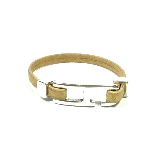 Fermoir crochet pour cuir plat 5mm