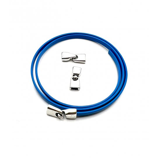 Fermoir crochet pour cuir plat  5mm