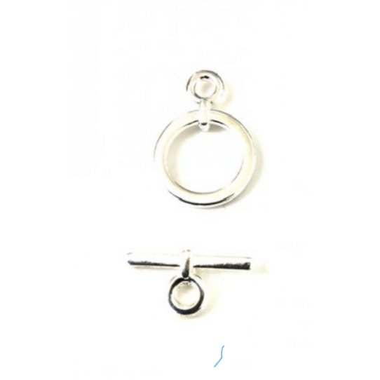 Fermoir T 13.2mm, plaqus en FRANCE argent vif et dor.