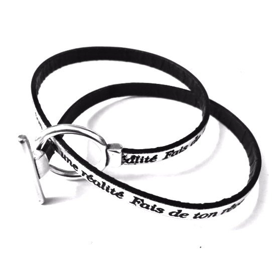 Fermoir T pour cuir plat 5mm