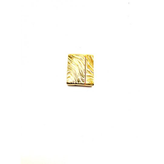 Fermoirs aimants 30 mm vagues, en tain plaqu argent.