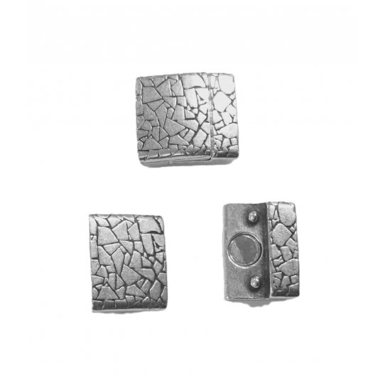 Fermor aimant� en �tain pour cuir 15mm motif craquel�