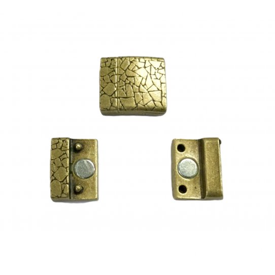 Fermor aimant� en �tain pour cuir 15mm motif craquel�