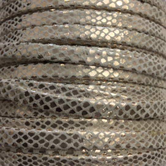 Goat leather 5mm metallic snake pattern