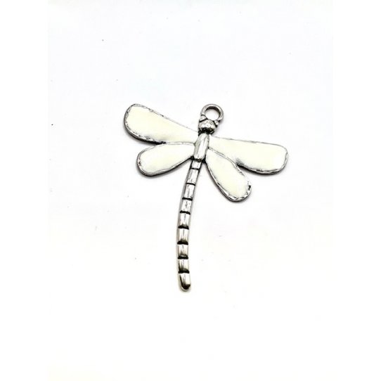 Grande libellule en pendant pour sautoir EMAILLE 79.50 x 71.60 mm