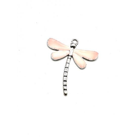 Grande libellule en pendant pour sautoir EMAILLE 79.50 x 71.60 mm
