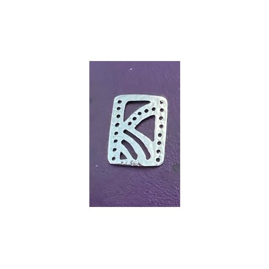 intercalaire laiton en argent vif/or/or rose 22.3 x 15.3mm