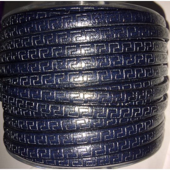 Leather 5mm GRECA, brown, black, navy blue,kaki, bordo, blu navy, 6colors