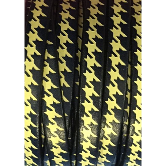 Leather 5mm houndstooth