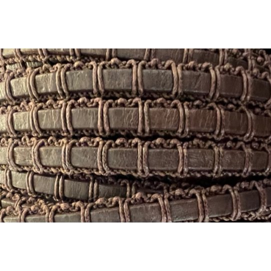 Leather macrame style 9mm tone on tone