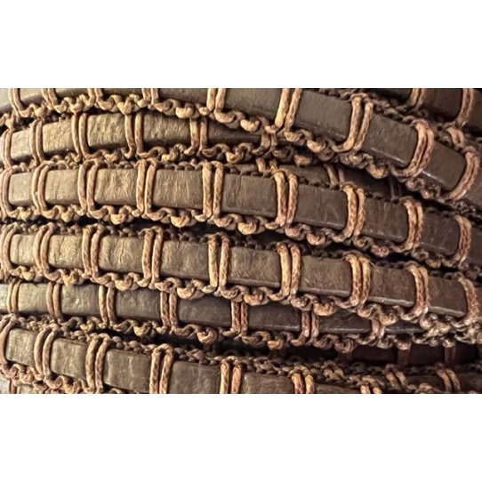 Leather macrame style 9mm tone on tone