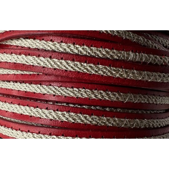 Leather with linen stitched 10mm - 