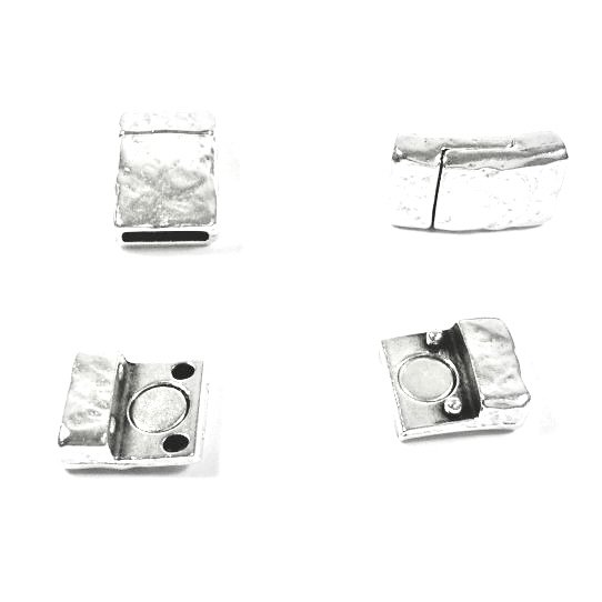 Magnetic clasp 10 mm in hammered pewter,