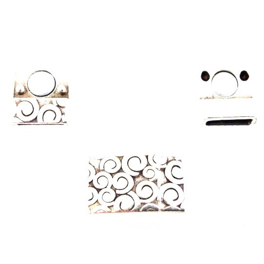 Magnetic clasp 10mm pewter spiral pattern