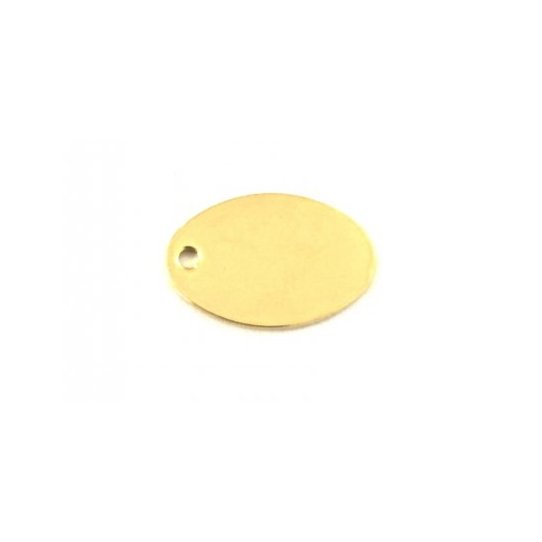 Mdaille  ACIER  ovale  ou ACIER DORE 12x18mm