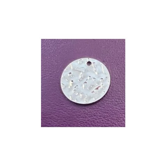 Mdaille martele en laiton dor  l'or fin 24carat , 16mm ou argent vif