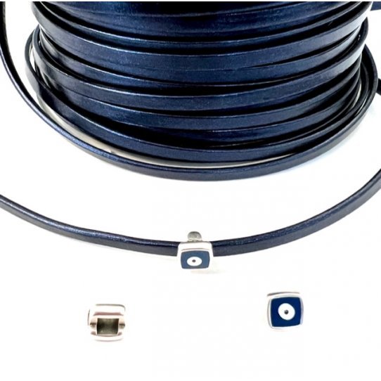 Passant mauvais il bleu 3x2mm or ou argent 