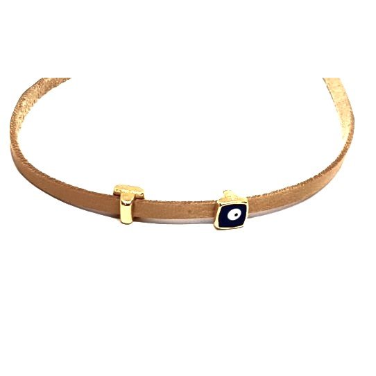 Passant mauvais il bleu 3x2mm or ou argent 