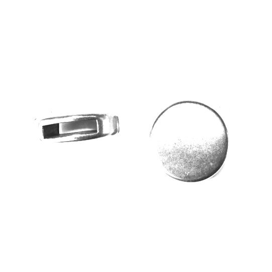 Passant pastille 10mm en zamac plaqu argent.
