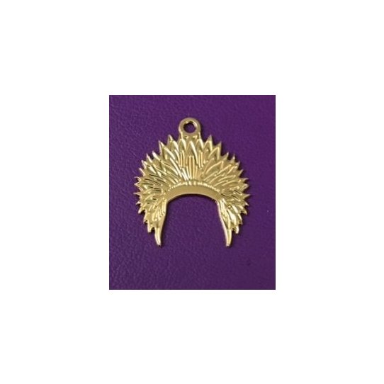 Pendant - Amerindienne Cap brass plated or Gold