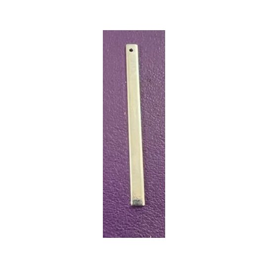 Pendant baton en laiton plaqu argent vif ou or 48.2x 3.6mm