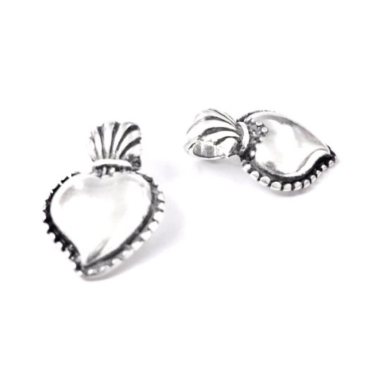 Pendant coeur avec anneau traversant  diamtre 4.60mm