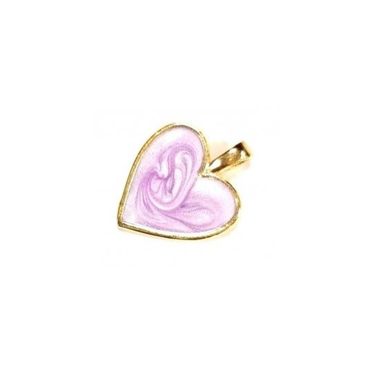 Pendant coeur maill double face en laiton