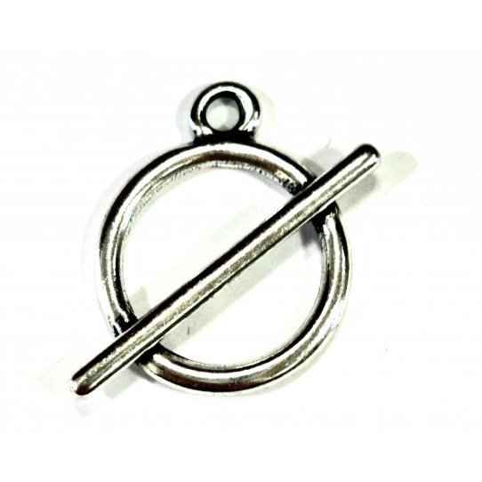 Pendant en forme de fermoir T argent vif pl FR ou argent antique