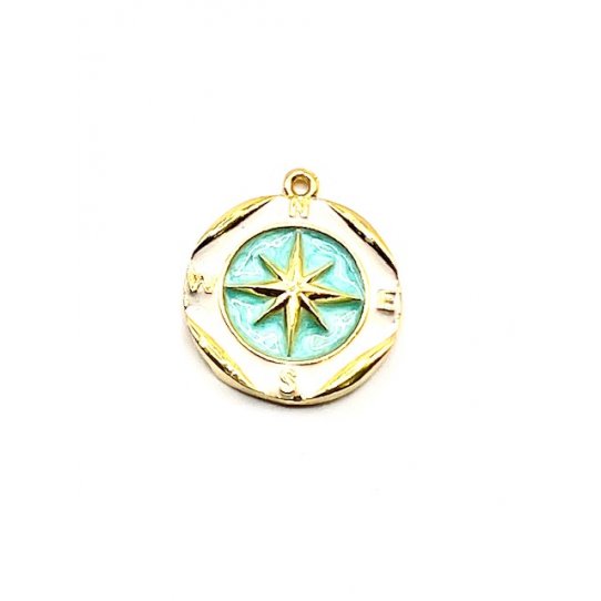 Pendant toile du nord maill en laiton dor