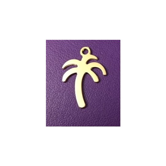 Pendant palmier en laiton plaqu en France argent ou or