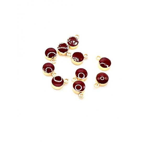 Pendant pastille maille 5mm laiton dor