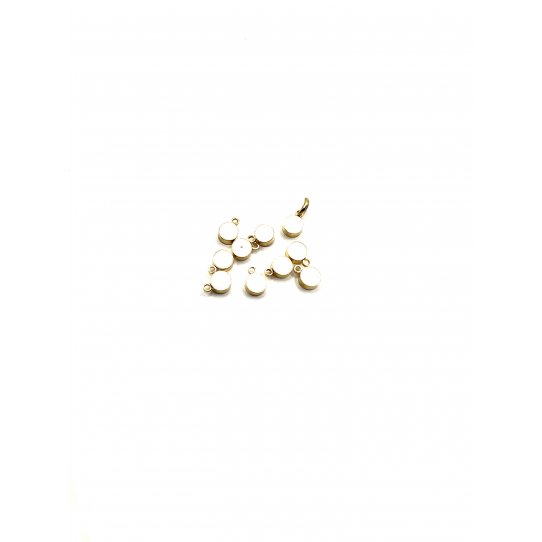 Pendant pastille maille 5mm laiton dor