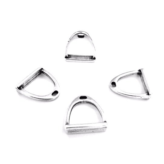 Pendant petit �trier, 14mm en  argent antique