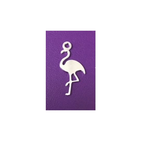 Pendant petit flamand rose en laiton plaqu en France 