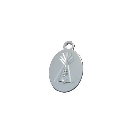 Pendant - tepee brass plated silver or gold