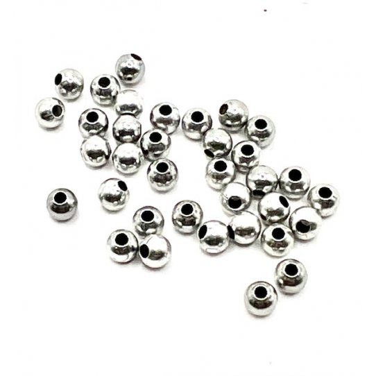 perles 4mm en laiton dores ou argent antique
