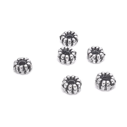 perles 5mm travaill trou : 1.45mm OR/ARGENT ANTIQUE
