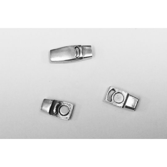 Pewter Magnetic clasp 3mm silver plated with SECURITY