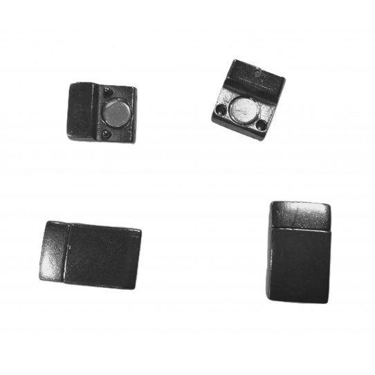 Pewter magnetic clasp for flat leather 10 mm short smooth