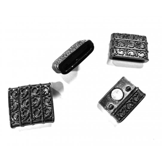 Pewter magnetic clasp for leather 15 mm