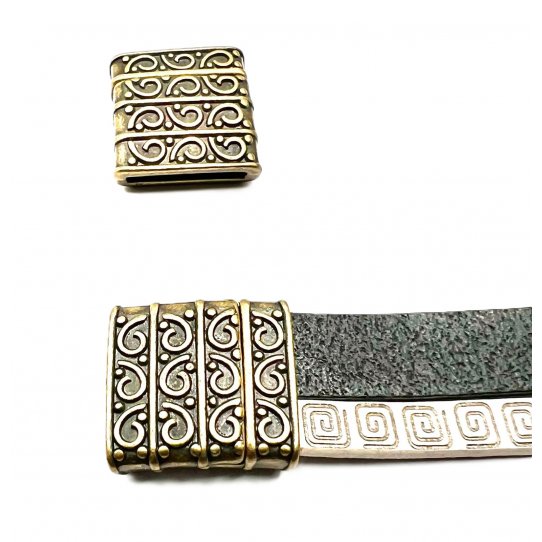 Pewter magnetic clasp for leather 15 mm