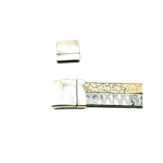 Pewter magnetic clasp for smooth leather 20 mm