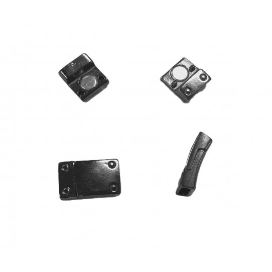 Pewter magnetic clasp with 4 studds for flat leather 10mm