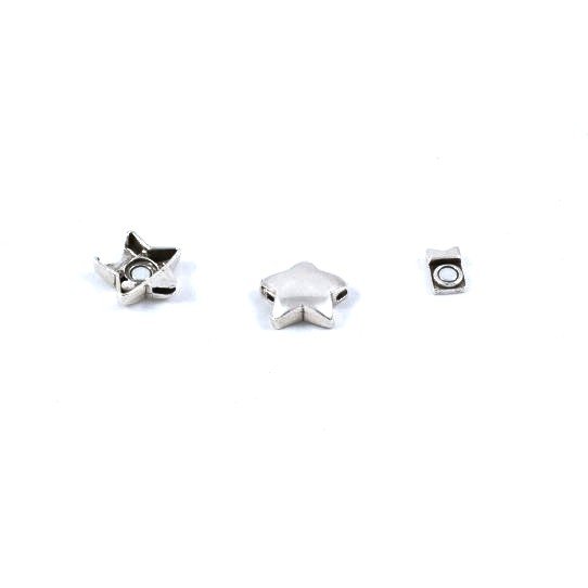 Pewter star magnetic clasp for flat leather 5 mm
