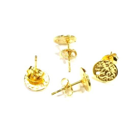 Stud earrings with small hammered sequin