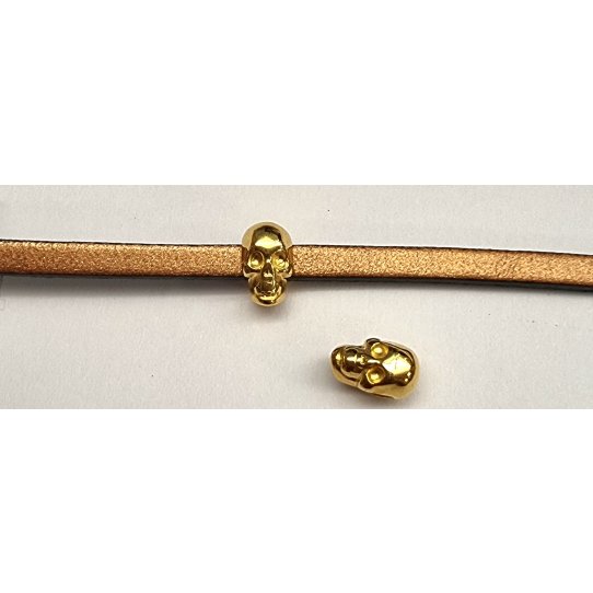 Tête de mort en passant 3mm argent ou doré