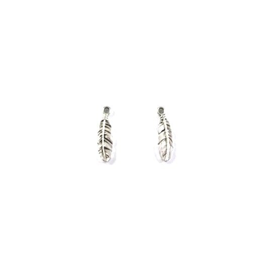 Toutes petites plumes argent vif , arg antique et dor 18.2x4.8mm