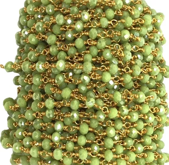 Chaînes  facettes Doré-TENDANCE HIVER 2019-PLUSIEURS COULEURS - Vert anis